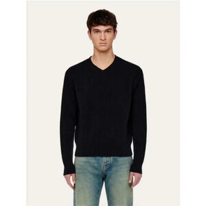 Tasso Elba 100% Cashmere Sweater Black V-Neck Long Sleeve Pullover Size Medium